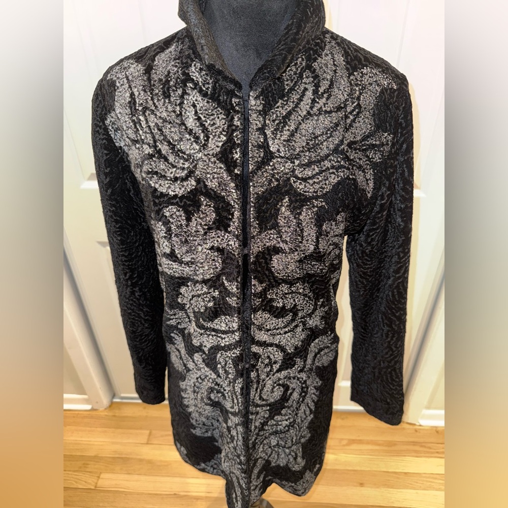 Chico's Elegant Black velvet jacket